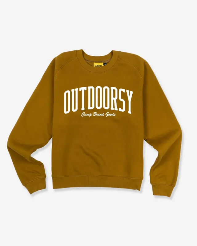 CampFleece Outdoorsy Women’s Sweatshirt - Tobacco sold by Camp Brand Goods