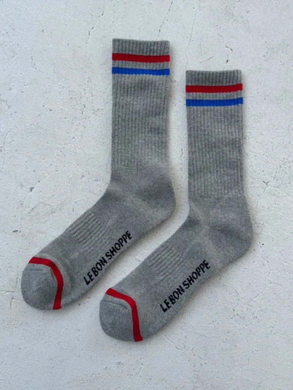Extended Boyfriend Socks True Grey sold by Camp Brand Goods