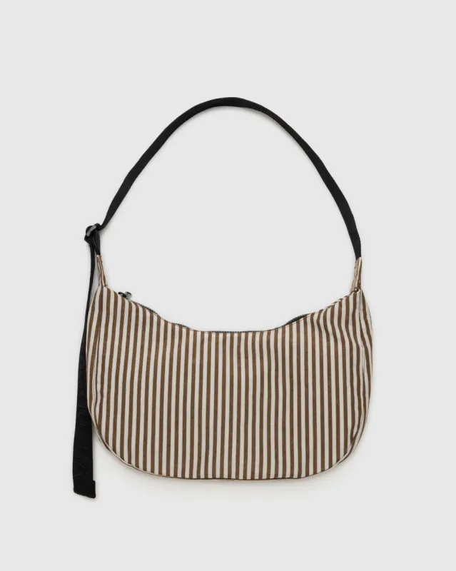 Medium Nylon Crescent Bag Brown Stripe sold by Camp Brand Goods