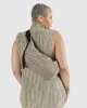 Medium Nylon Crescent Bag Brown Stripe sold by Camp Brand Goods