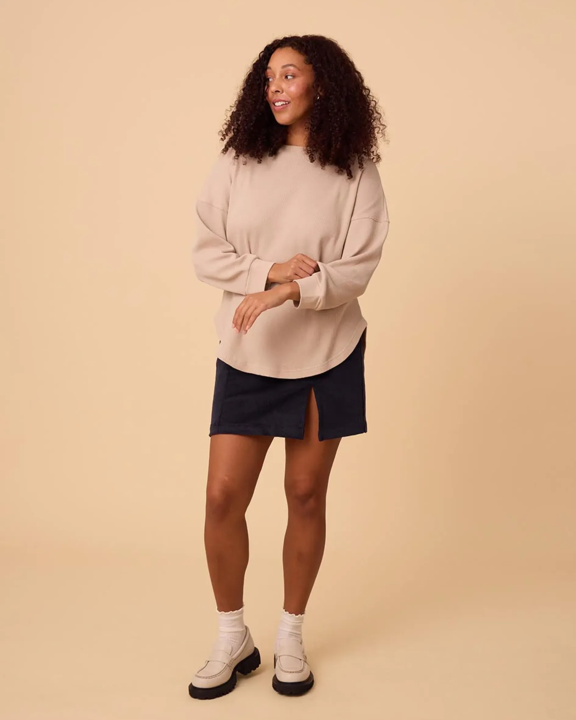 Waffle Long Sleeve Biscotti sold by Camp Brand Goods