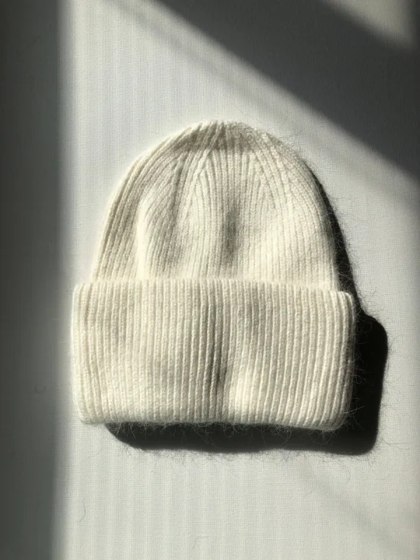 Royal Angora Wool Beanie White sold by Camp Brand Goods