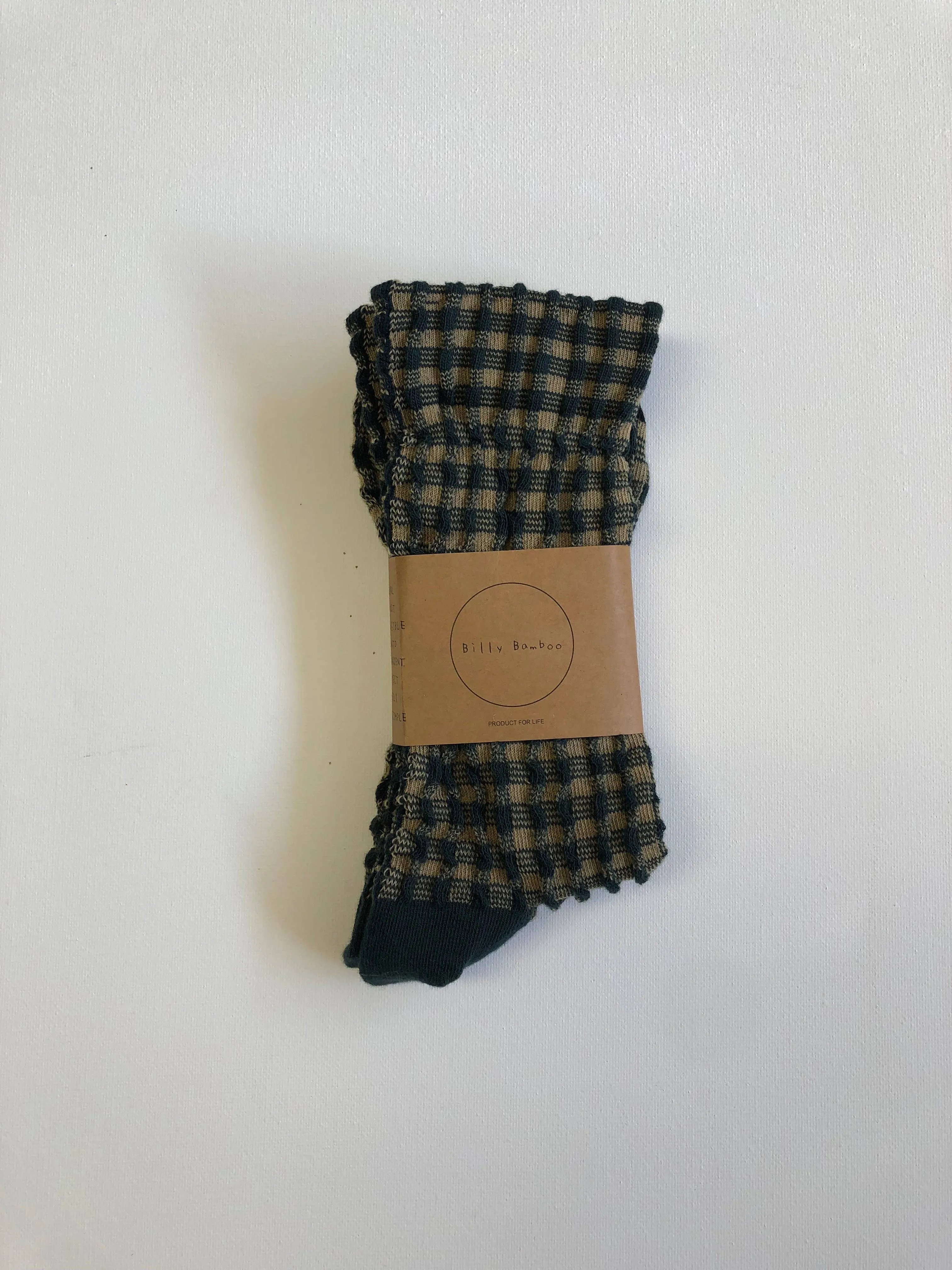 Gingham Waffle Socks Dark Green sold by Camp Brand Goods