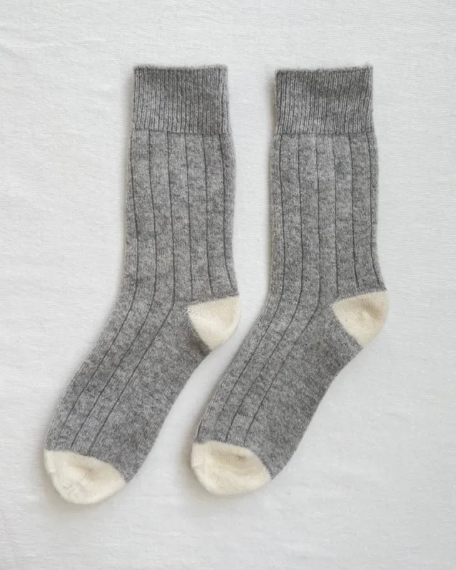 Classic Cashmere Socks Grey Melange sold by Camp Brand Goods
