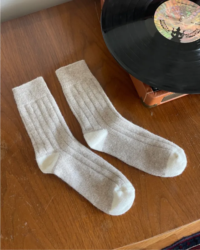 Classic Cashmere Socks Fawn sold by Camp Brand Goods