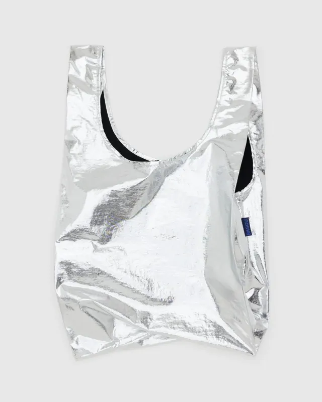 Standard Baggu Metallic Silver sold by Camp Brand Goods