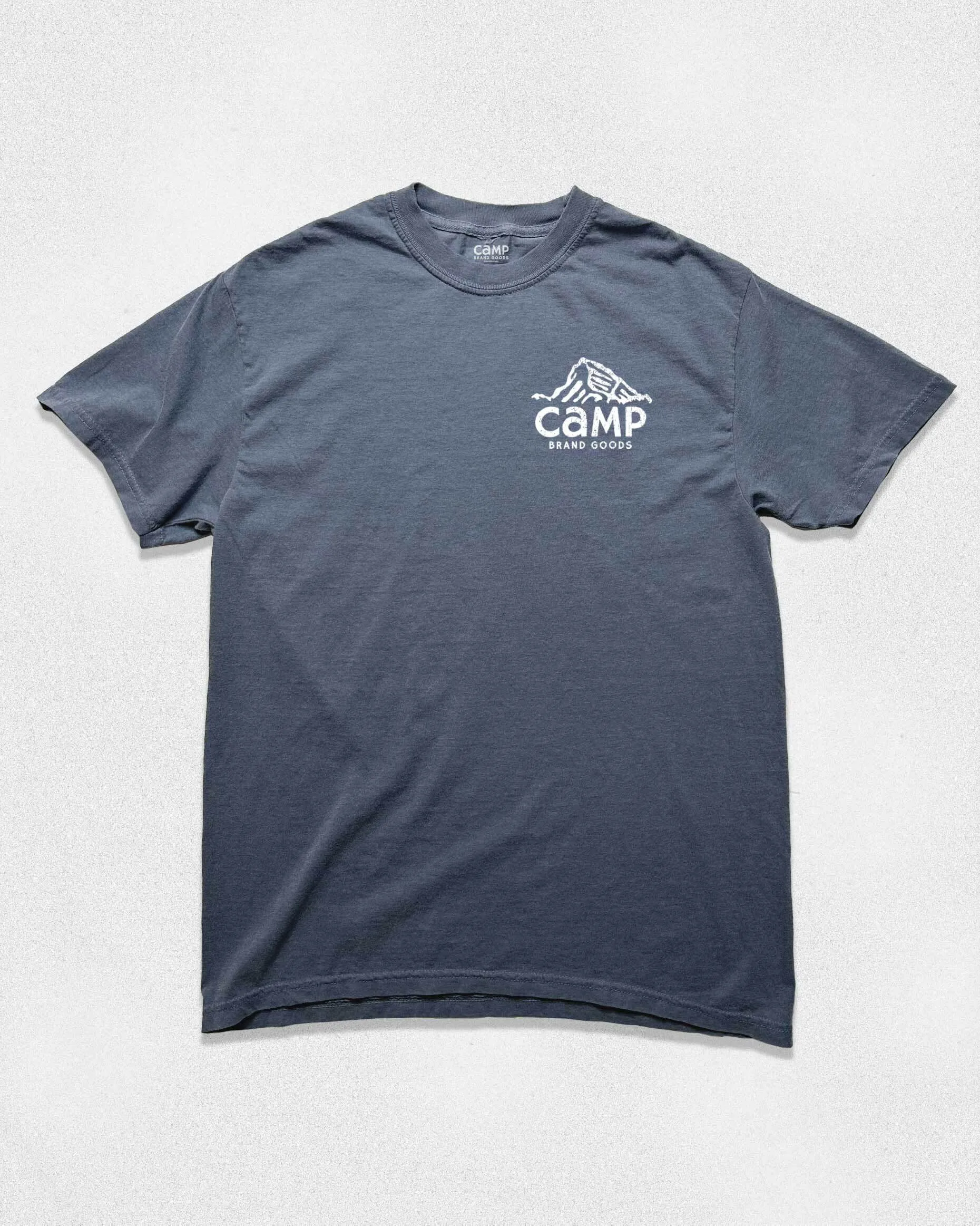 Peak Logo Vintage Tee Faded Navy sold by Camp Brand Goods