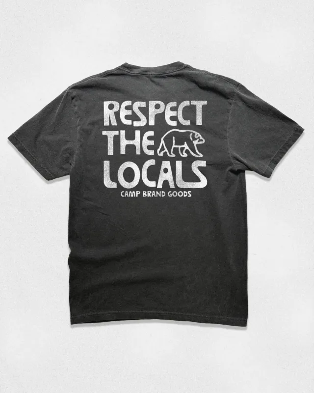 Respect The Locals Vintage Tee Faded Black sold by Camp Brand Goods
