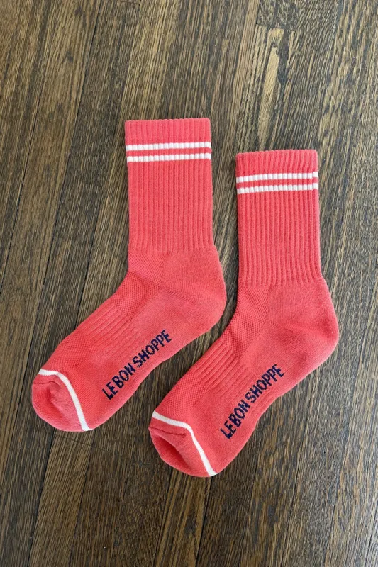 Boyfriend Socks Coral sold by Camp Brand Goods
