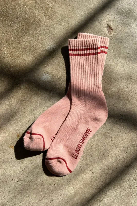 Boyfriend Socks Vintage Pink sold by Camp Brand Goods