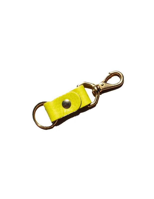 Keychain - Chartreuse Leather sold by Camp Brand Goods