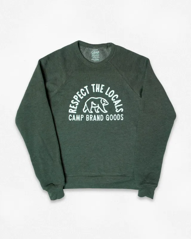 Respect The Locals Youth Sweatshirt - Heather Forest sold by Camp Brand Goods