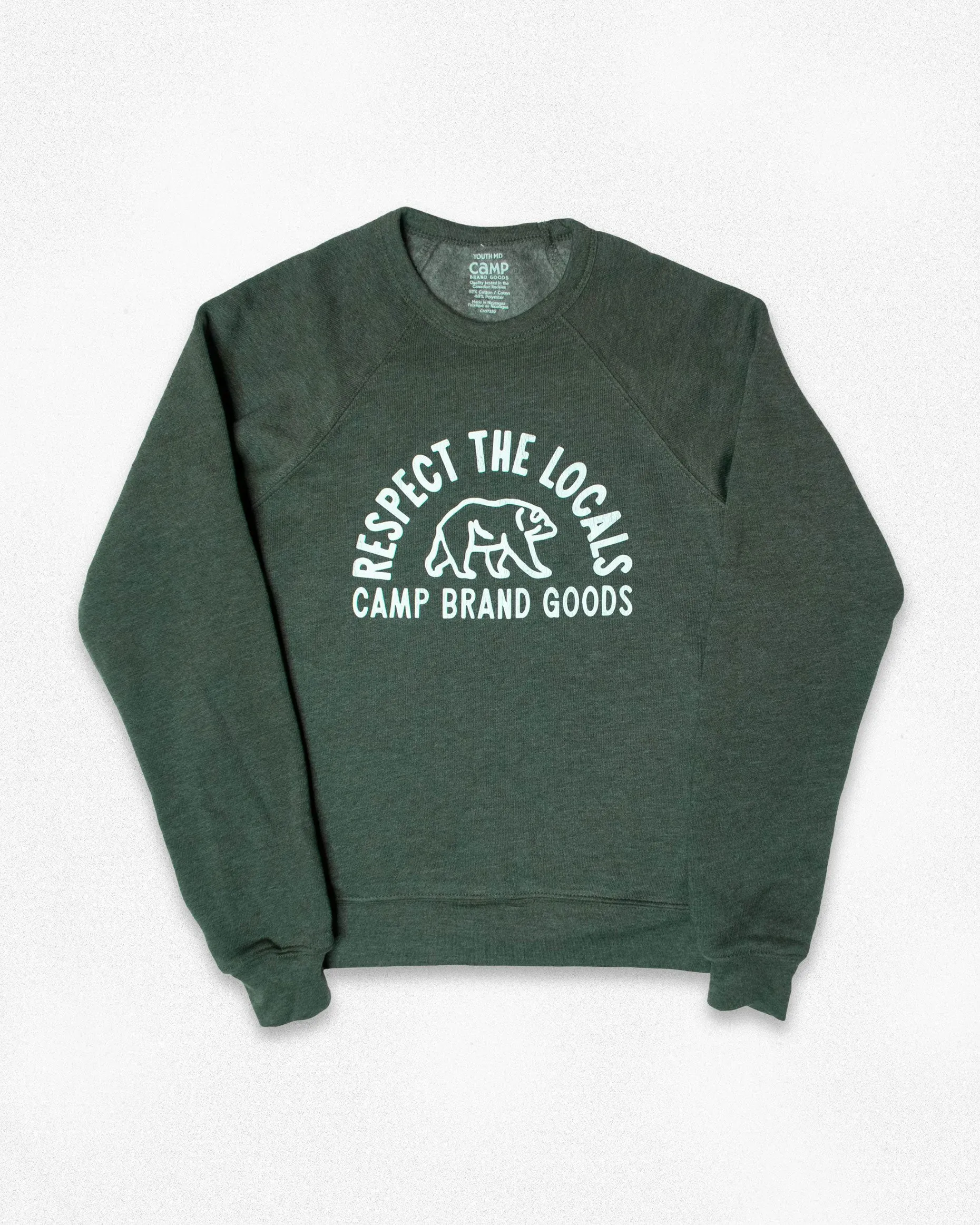 Respect The Locals Youth Sweatshirt - Heather Forest sold by Camp Brand Goods