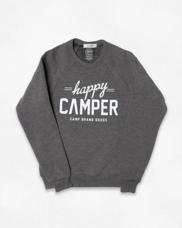 Happy Camper Youth Sweatshirt - Heather Grey sold by Camp Brand Goods