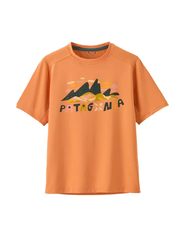 Kid's Capilene Silkweight T-Shirt Fitz Roy Superbloom: Heirloom Peach sold by Camp Brand Goods