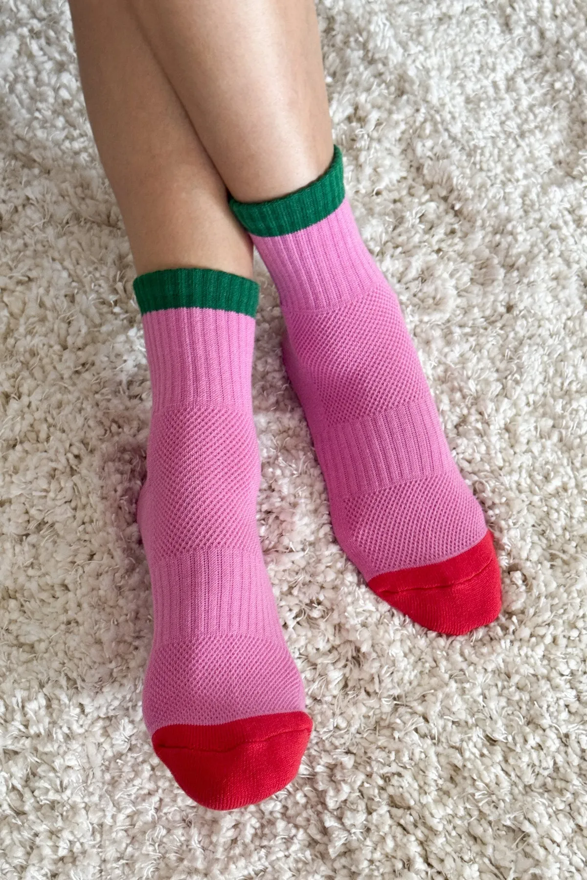 Colour Block Girlfriend Socks Rose Green sold by Camp Brand Goods product image thumbnail 2