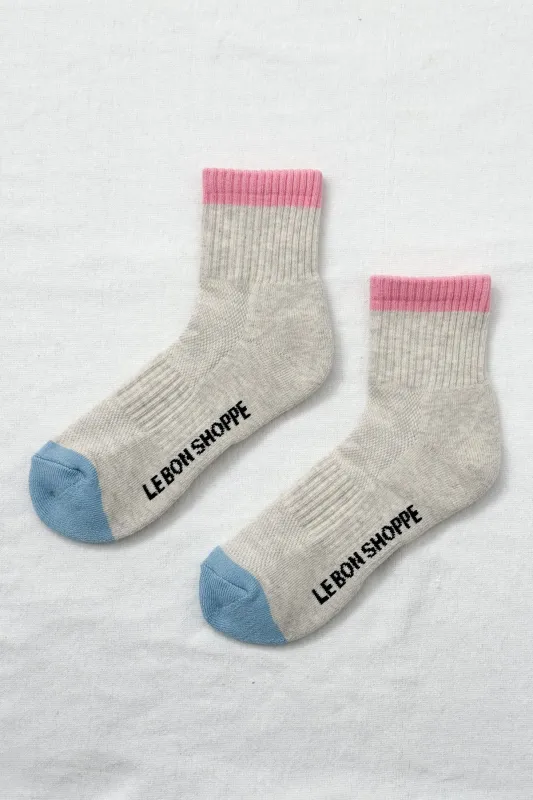 Colour Block Girlfriend Socks Grey Pink sold by Camp Brand Goods