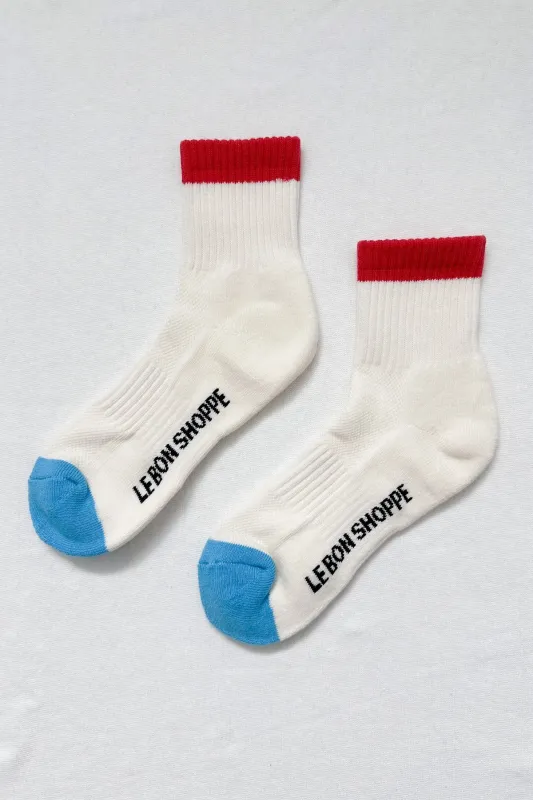 Colour Block Girlfriend Socks Blue Red sold by Camp Brand Goods