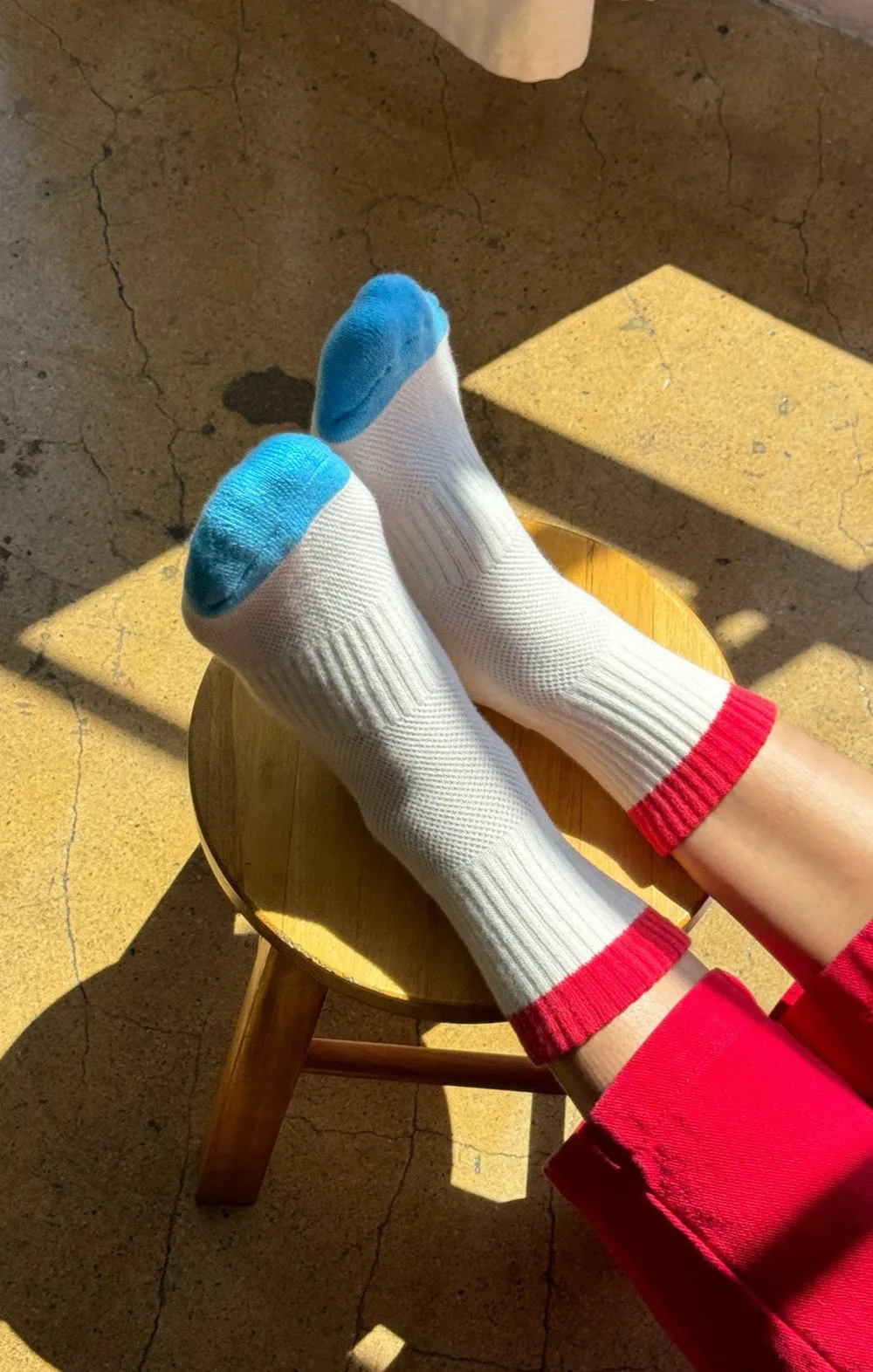 Colour Block Girlfriend Socks Blue Red sold by Camp Brand Goods product image thumbnail 2