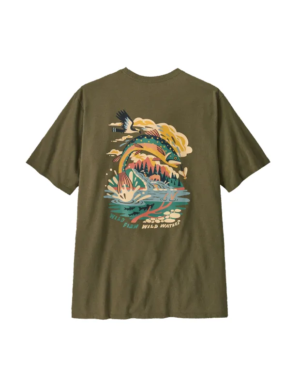 Men's Take a Stand Responsibili-Tee Pine Stream: Tent Green sold by Camp Brand Goods
