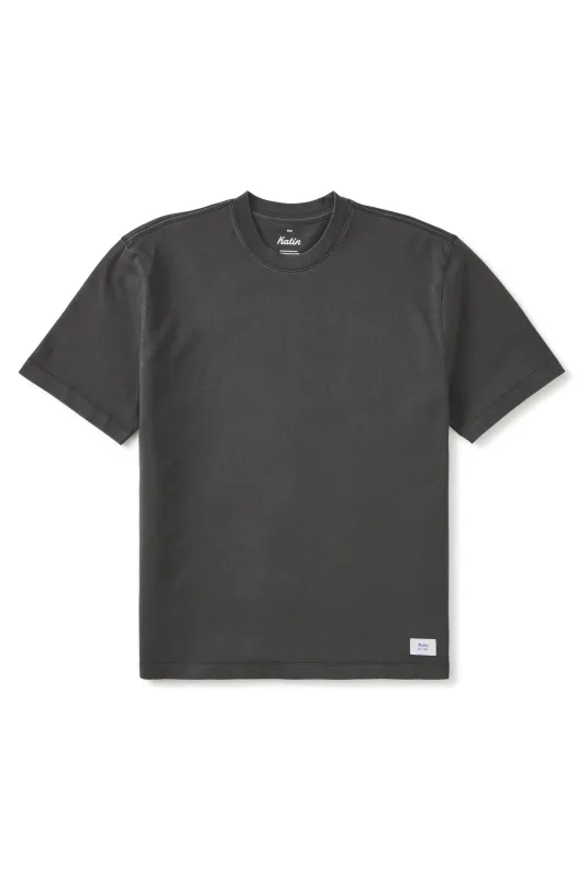 Box Fit Heritage Tee Black Wash Pigment Dye sold by Camp Brand Goods