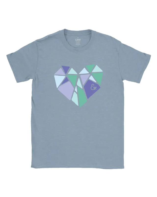 Mountain Heart T-Shirt - Stone Blue sold by Camp Brand Goods