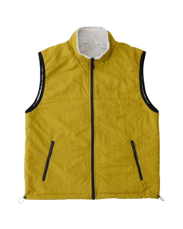 Reversible Sherpa Vest Natural/Chartruese sold by Camp Brand Goods