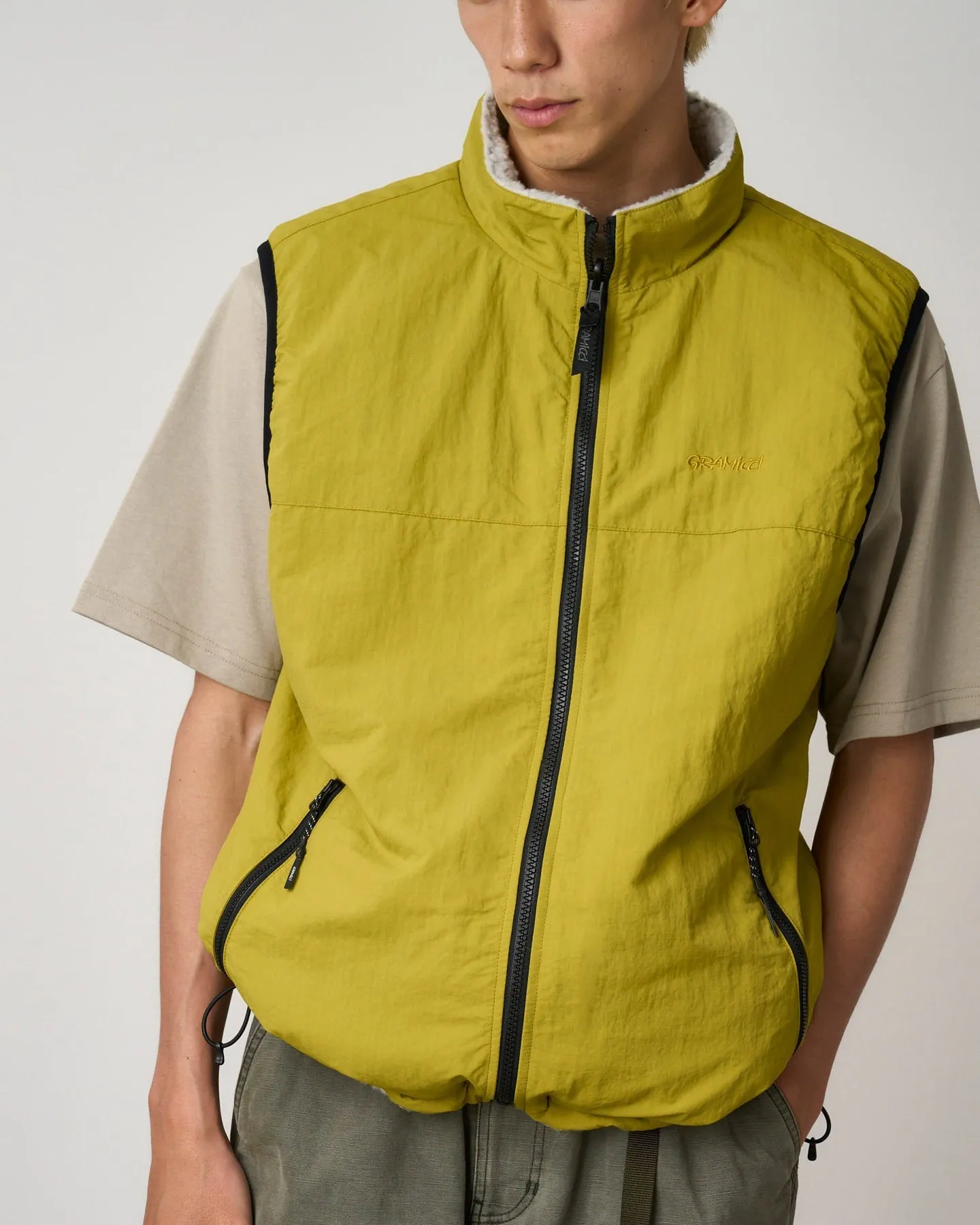 Reversible Sherpa Vest Natural/Chartruese sold by Camp Brand Goods product image thumbnail 5