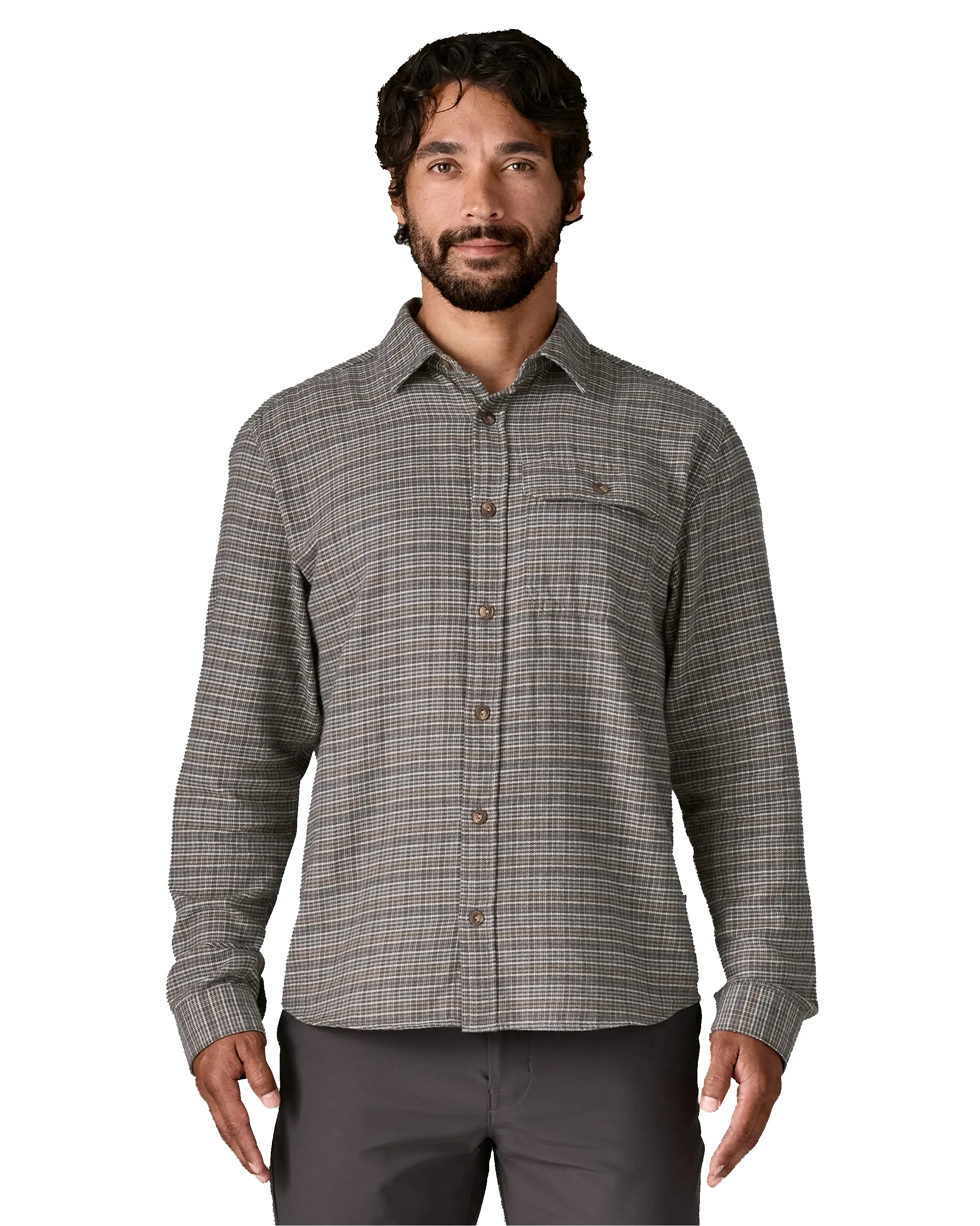 Men's Longsleeve Lightweight Fjord Flannel Shirt Tracks Noble Grey sold by Camp Brand Goods product image thumbnail 2