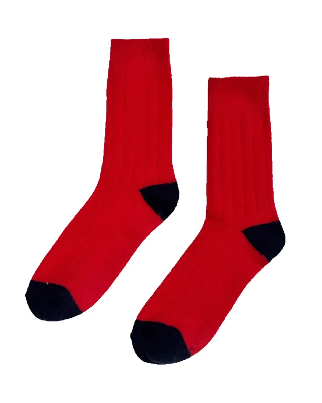 Classic Cashmere Socks Poppy Red sold by Camp Brand Goods