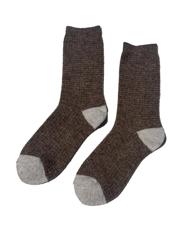 Wool Waffled Socks Brown sold by Camp Brand Goods