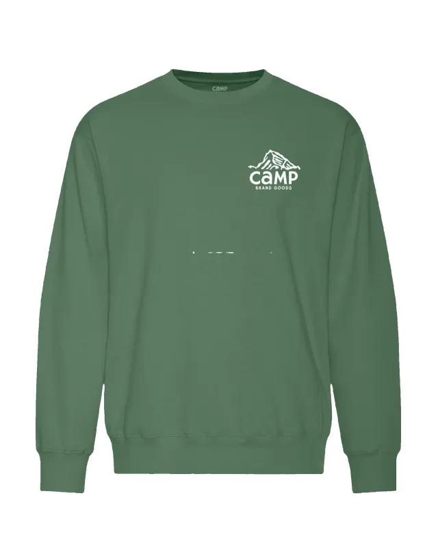 Peak Logo Everyday Crewneck - Balsam Green sold by Camp Brand Goods