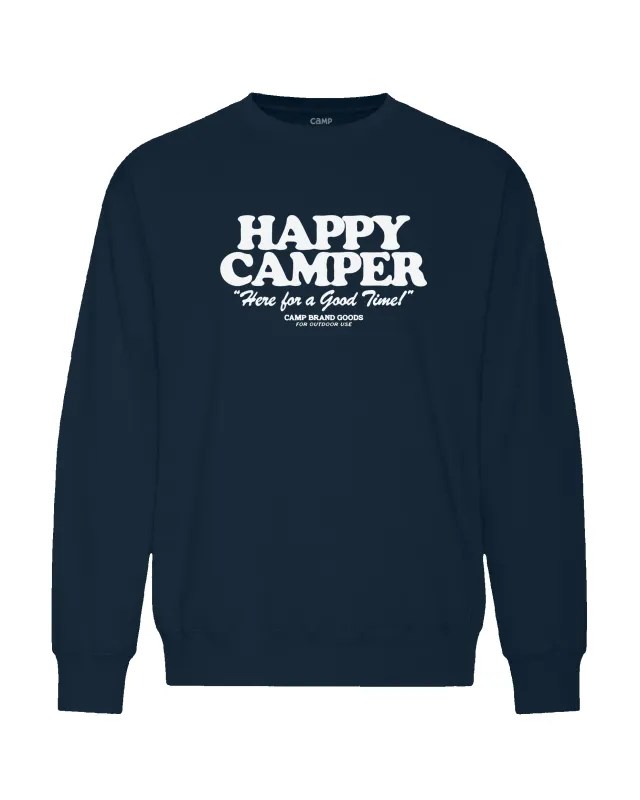 Happy Camper Everyday Crewneck - Midnight Blue sold by Camp Brand Goods