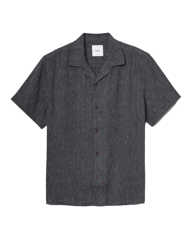 Teller Stripe Shirt Black Wash made by Katin