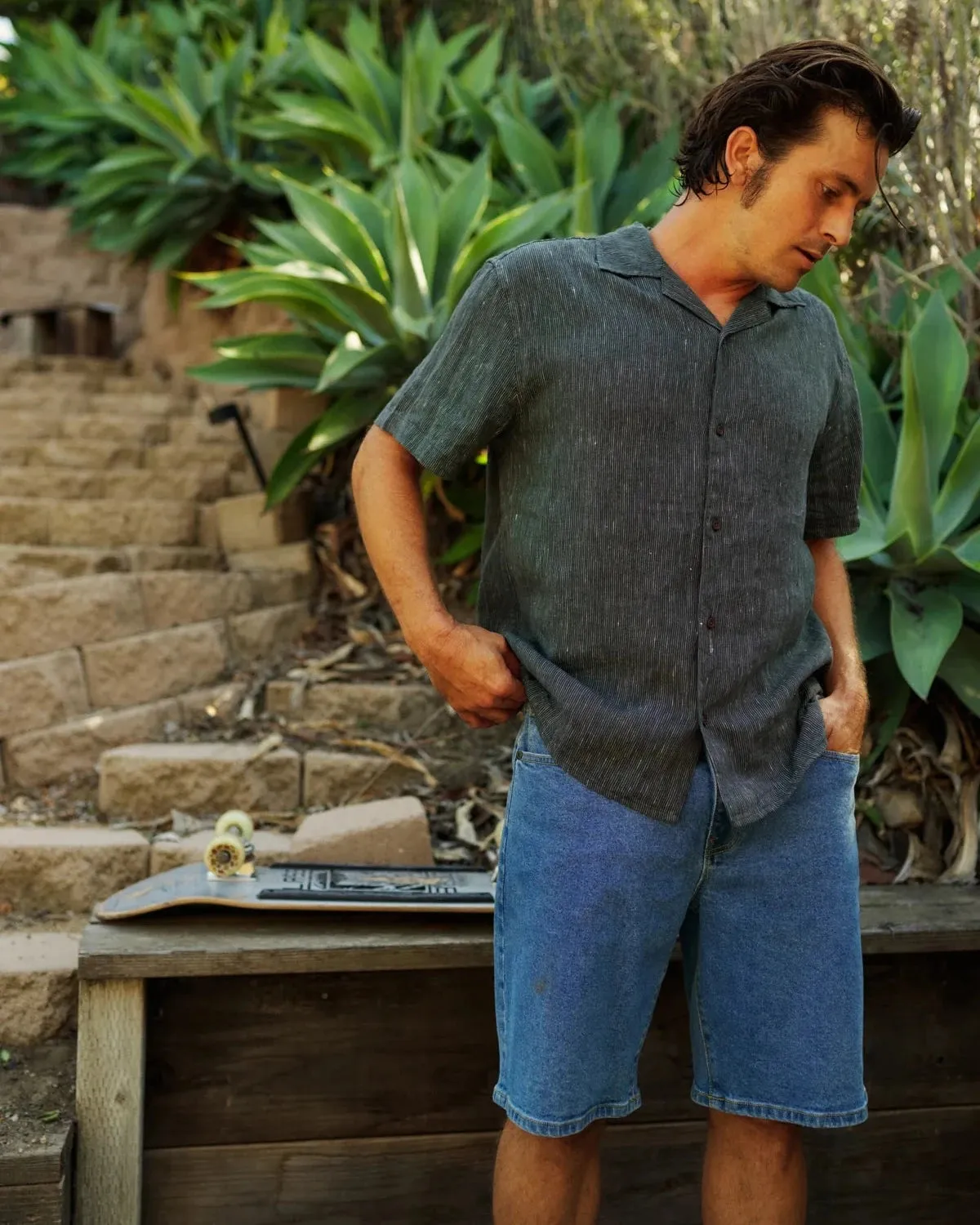 Teller Stripe Shirt Black Wash sold by Camp Brand Goods product image thumbnail 4