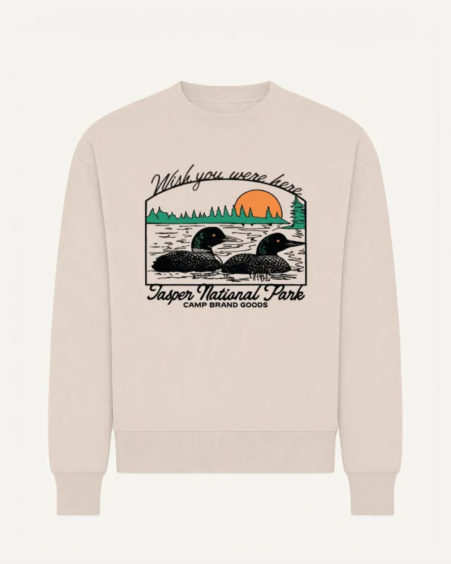 Wish You Were Here W's Everyday Crewneck - Sand made by Camp Brand Goods