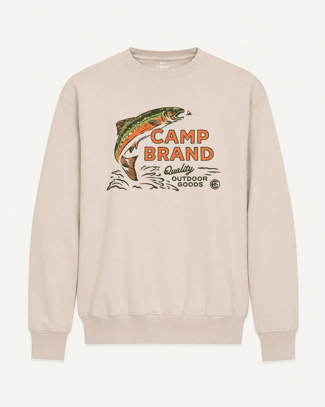 Tight Lines Everyday Crewneck - Sand sold by Camp Brand Goods