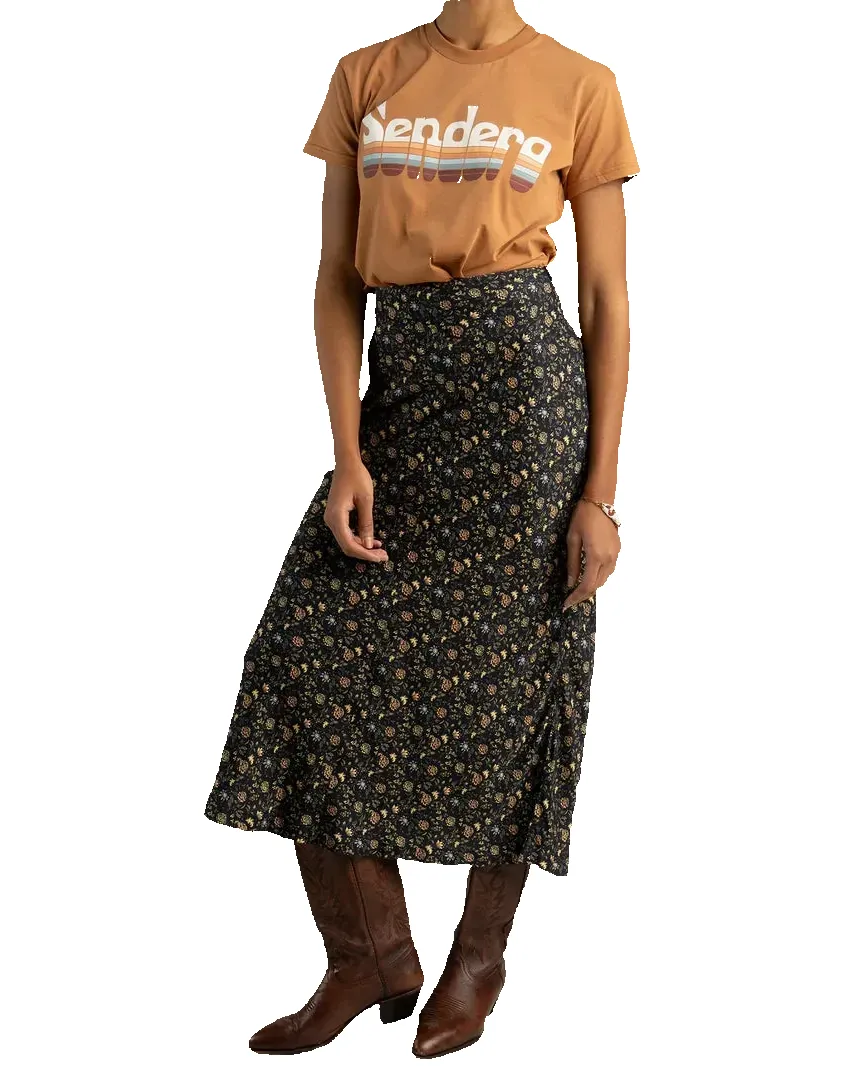 Pearla Slip Skirt - Black Floral sold by Camp Brand Goods