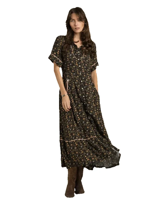 La Dahlia Dress - Black Floral made by Sendero Provisions CO