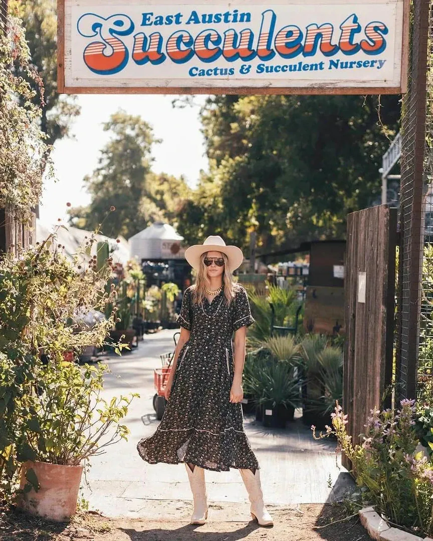La Dahlia Dress - Black Floral sold by Camp Brand Goods product image thumbnail 3