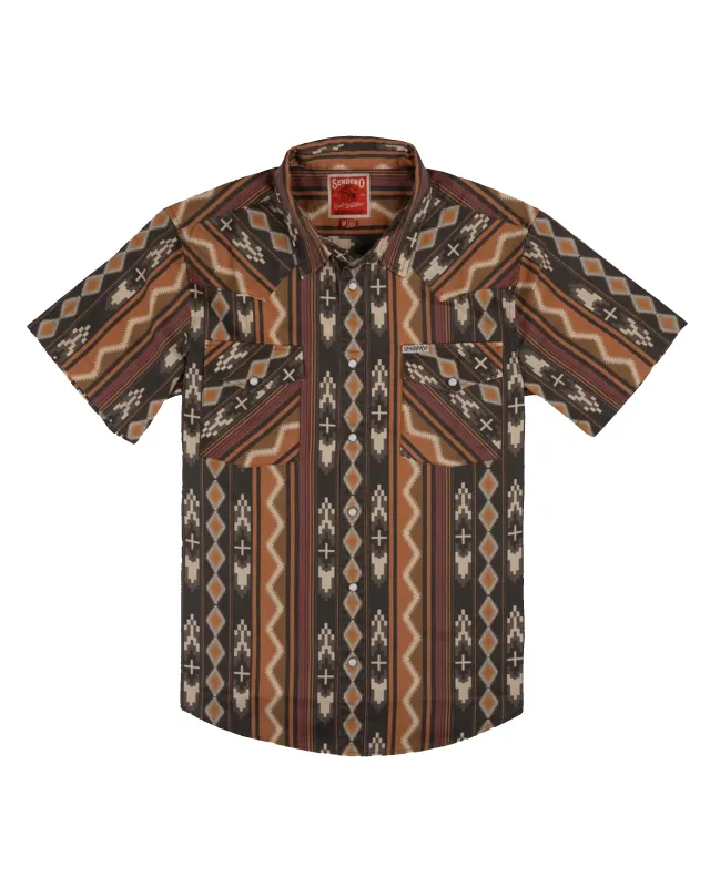 The Wyatt Pearl Snap Short Sleeve Print Shirt - Tempe Stripe made by Sendero Provisions CO