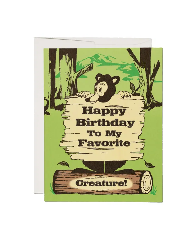 Bear Announcement Birthday Card made by Camp Brand Goods