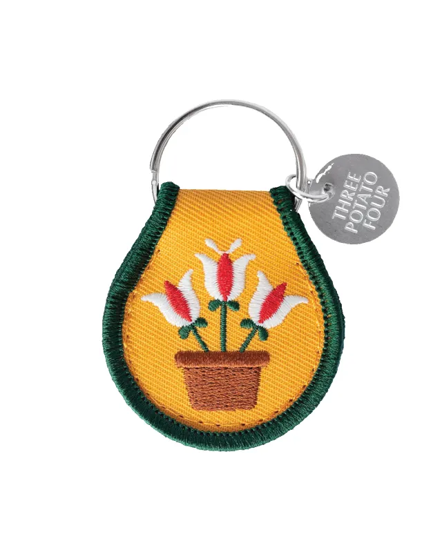 Patch Keychain - Potted Tulips made by Three Potato Four