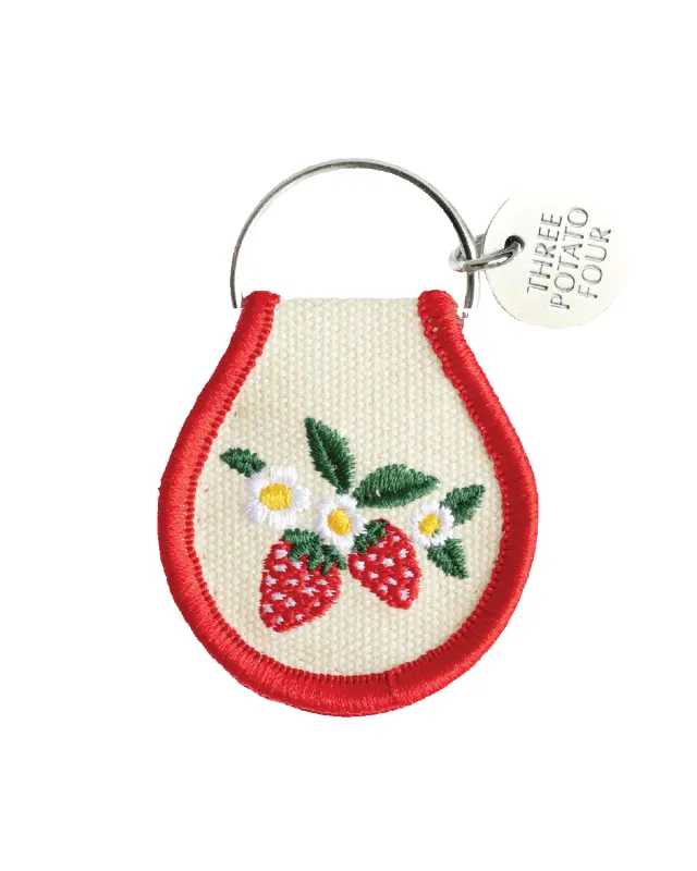 Patch Keychain - Strawberry Blossom made by Three Potato Four
