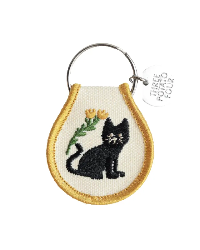 Patch Keychain - Black Cat made by Three Potato Four