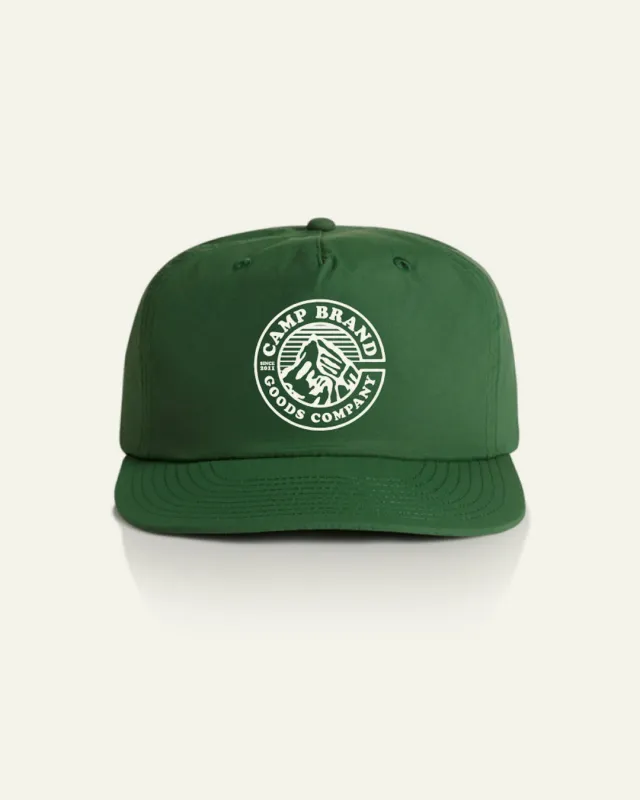 Heritage Crest Nylon Camp Hat - Forest Green made by Camp Brand Goods