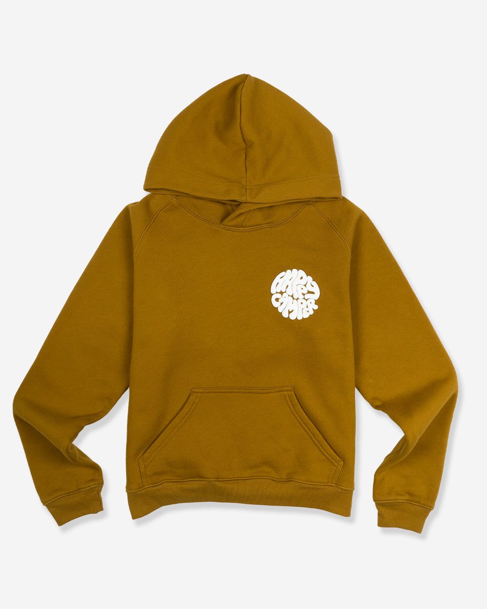Happy Camper Crest Box-Cut Hoodie sold by Camp Brand Goods