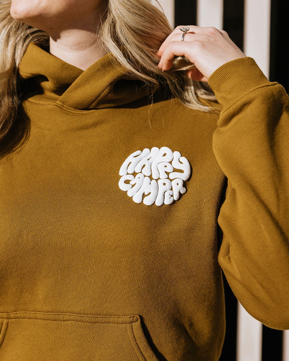 Happy Camper Crest Box-Cut Hoodie sold by Camp Brand Goods product image thumbnail 4