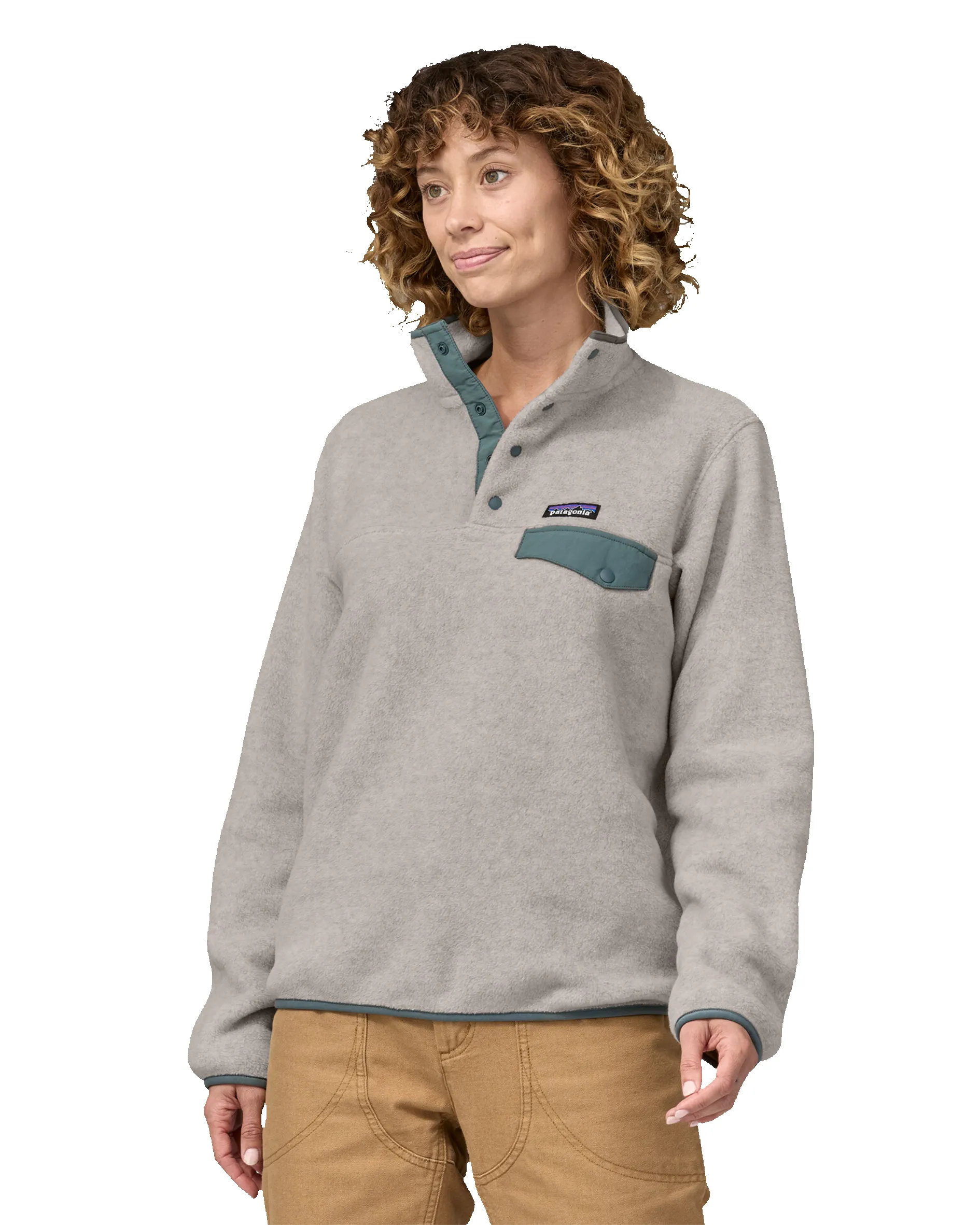 Women's Lightweight Synchilla Oatmeal Heather w/ Nouveau Green sold by Camp Brand Goods product image thumbnail 2