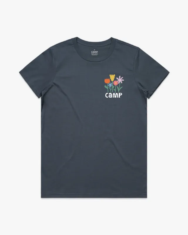 Wildflower W Classic Tee - Petrol sold by Camp Brand Goods